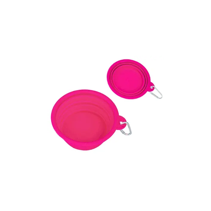 Freedog Bowl Viaje Silicona Rosa 400 mL