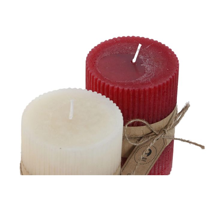 DKD Home Decor Vela de Navidad Tradicional para Decoración de Hogar Rojo Blanco Cera 7x10x7 cm - Pack 12 Unidades 2