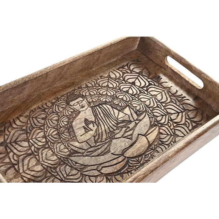 Bandeja Oriental DKD Home Decor Marron Marron Oscuro 27.5 x 7.5 x 43 cm Set de 2 2 Bandeja Oriental DKD Home Decor Marron Marron Oscuro 27.5 x 7.5 x 43 cm Set de 2 2