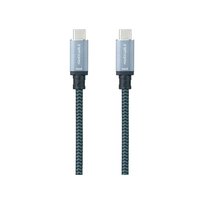Nano Cable 10.01.4102-COMB Cable USB 3.1 Tipo-C Macho a Tipo-C Macho, 100W, 10Gbps, 2m, Gris y Negro