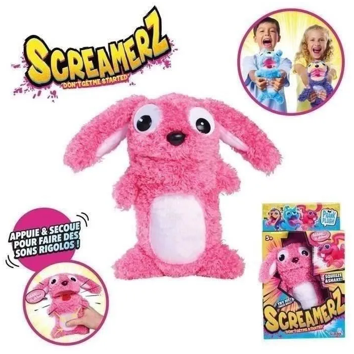 Smoby SIM4006592091361 Screamerz Peluche Interactivo Conejo 27 cm con Sonidos al Agitarlo o Pulsar Botón 3