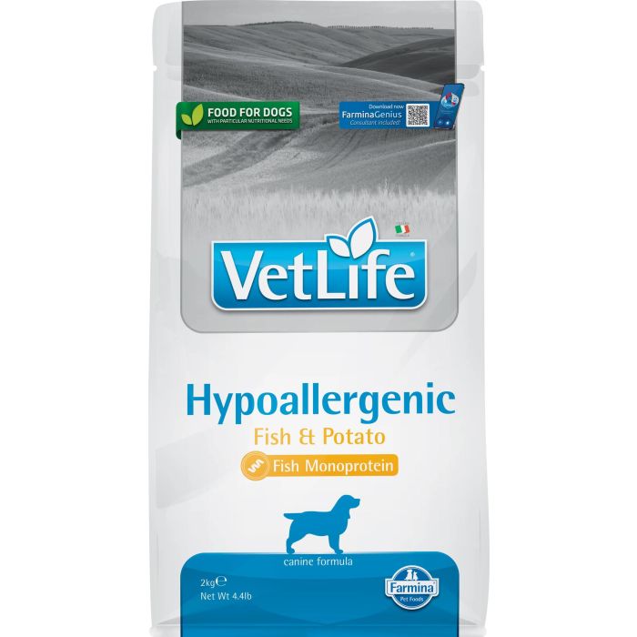 Farmina Vet Life Dog Hypoallergenic Pescado y Patata - Alimento Dietético para Perros, 2 kg Farmina Vet Life Dog Hypoallergenic Pescado y Patata - Alimento Dietético para Perros, 2 kg