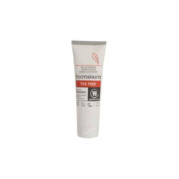 URTEKRAM Dentífrico Árbol del Té Eco Vegan 75ml – Sin flúor con Aloe Vera para Encías y Desinfección Bucal