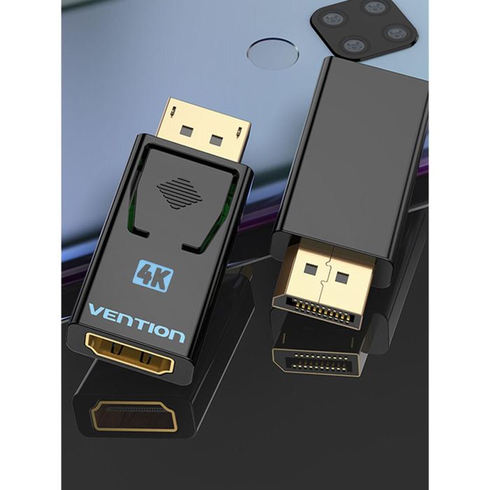 Vention HBMB0 Adaptador DisplayPort (DP) Macho a HDMI Hembra - Resolución 1080P 60Hz - Conectores Chapados en Oro Negro 1 Vention HBMB0 Adaptador DisplayPort (DP) Macho a HDMI Hembra - Resolución 1080P 60Hz - Conectores Chapados en Oro Negro 1