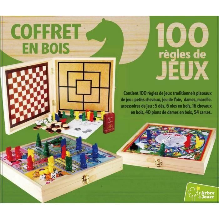 JEUJURA Wooden Box 100 Juegos de mesa tradicionales 1 JEUJURA Wooden Box 100 Juegos de mesa tradicionales 1