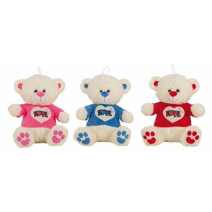 Peluche oso camiseta love purpurina 32 cm