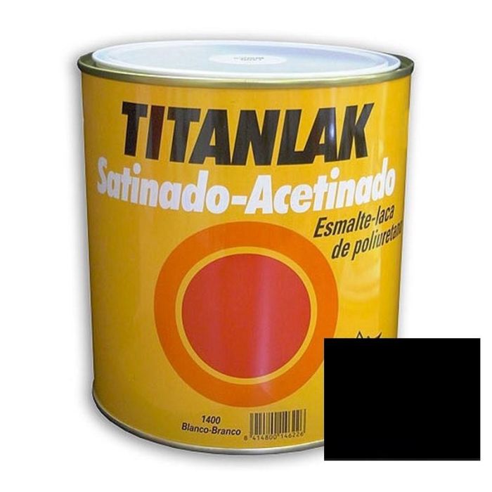 Titan 1401 Esmalte Laca Negra Titanlak 750ml Sintético Industrial, Secado Rápido para Acero y Metales