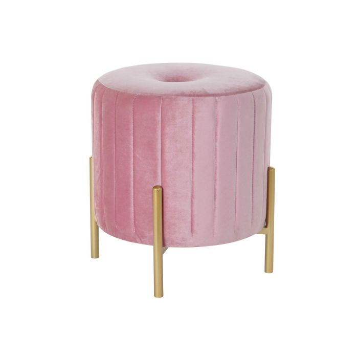 DKD Home Decor Descalzadora Glam Rosa. Set de 2 Bancos Descalzadores Tapizados en Poliéster y MDF. Ideal para Dormitorio. Medidas: 88x53x47,76 cm. 1