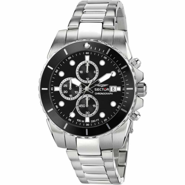 Reloj Hombre Sector 450 Negro Plateado Reloj Hombre Sector 450 Negro Plateado