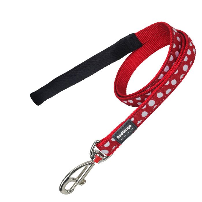 Red Dingo Correa para Perro Rd Style Spots Blanco de Nylon de Primera Calidad 15mm x 1.2m con Clip Ultra Resistente