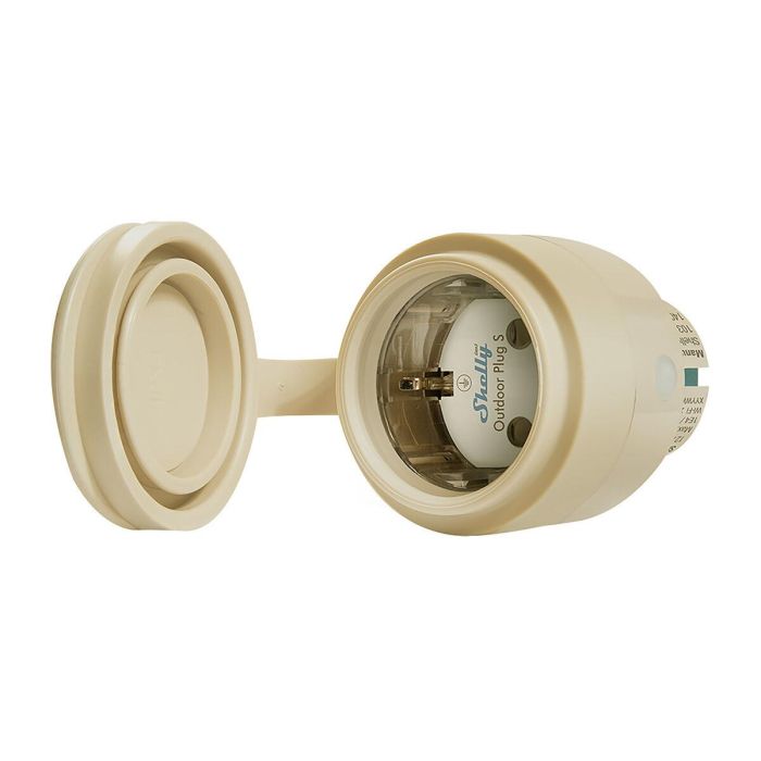 Shelly Outdoor Plug S Gen3 Enchufe Inteligente Exterior con Medición de Potencia, Wi-Fi, Matter, Bluetooth 12A 16