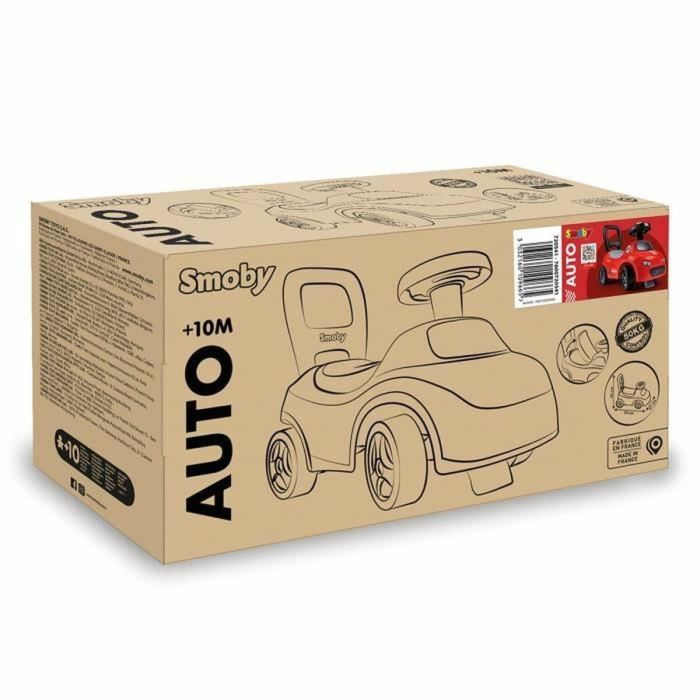 Smoby - Portabebés 2 en 1 - Auto Red - Caja debajo del sillín + bocina - A partir de 10 meses - Fabricado en Francia 1