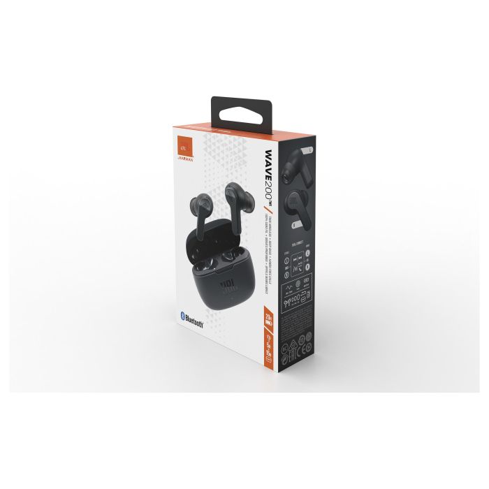 JBL Auriculares Bluetooth Wave 200TWS True Wireless con estuche de carga, Sonido Deep Bass, Autonomía 20h, Negros - JBLW200TWSBLK JBL Auriculares Bluetooth Wave 200TWS True Wireless con estuche de carga, Sonido Deep Bass, Autonomía 20h, Negros - JBLW200TWSBLK