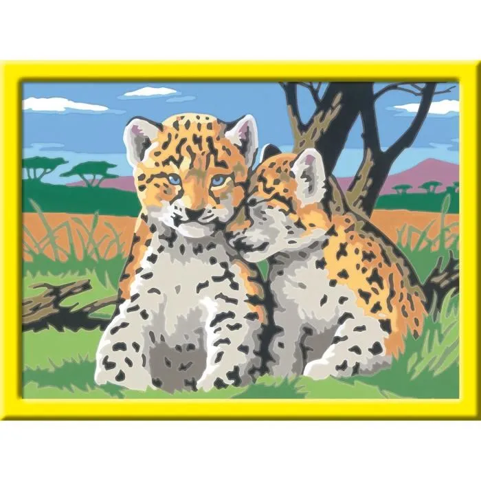 Ravensburger 25832 Kit de Pintura por Números CreArt Kids Leopardos Pequeños 18 x 24 cm a partir de 9 Años