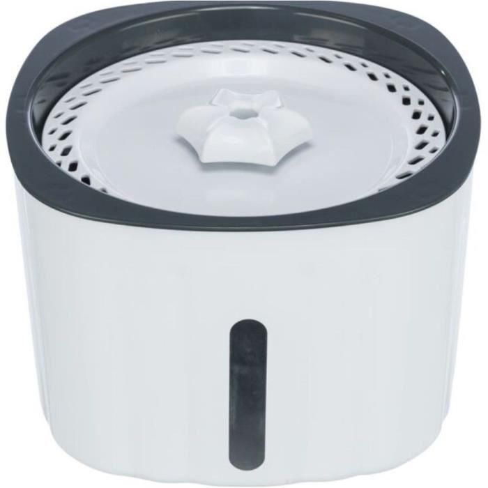 TRIXIE Fuente para beber Flores - Plástico - 2L - 18,5 × 13 × 18,5 cm - Blanco y gris TRIXIE Fuente para beber Flores - Plástico - 2L - 18,5 × 13 × 18,5 cm - Blanco y gris
