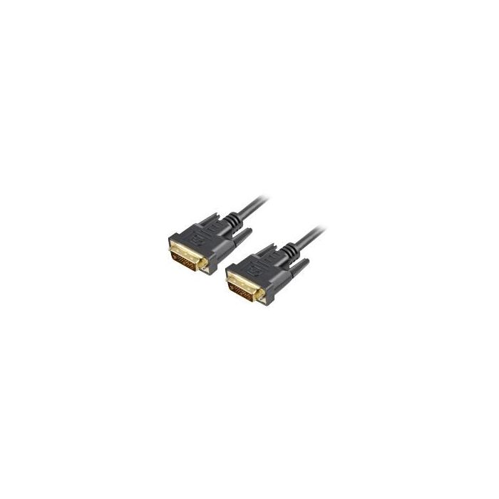 Sharkoon Cable DVI-D a DVI-D (24+1) Macho/Macho 1m Negro - Soporta 2560x1600 Píxeles
