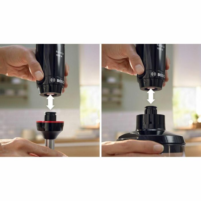 Bosch MSM4B621 Batidora de Mano 1000W con 4 Cuchillas Afiladas, Bol Mezclador, Mini Picadora, Varillas y Engranaje Cerámico