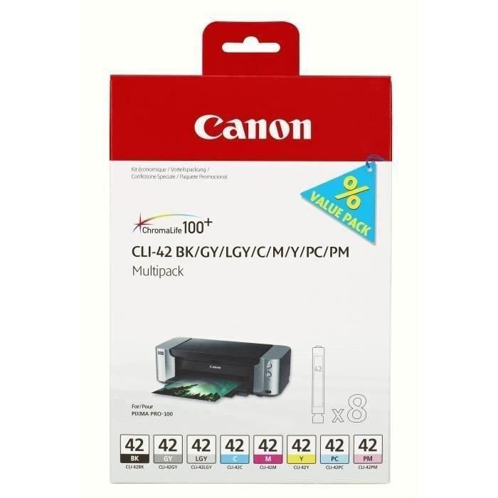 Ink-Jet Cli-42 Canon Pixma Pro-100 - 100S Multipack 8 Colores Bk -Gy - Lgy - C - M - Y - Pc - Pm 13 mL