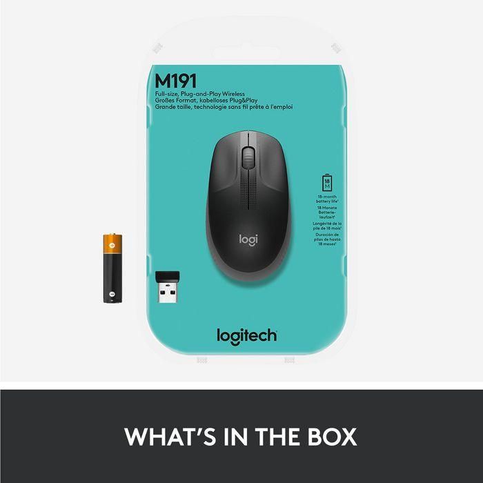Logitech M190 Ratón Inalámbrico Full-size RF con Diseño Contorneado Ergonómico para Manos Grandes, Gris, Batería 18 Meses 11