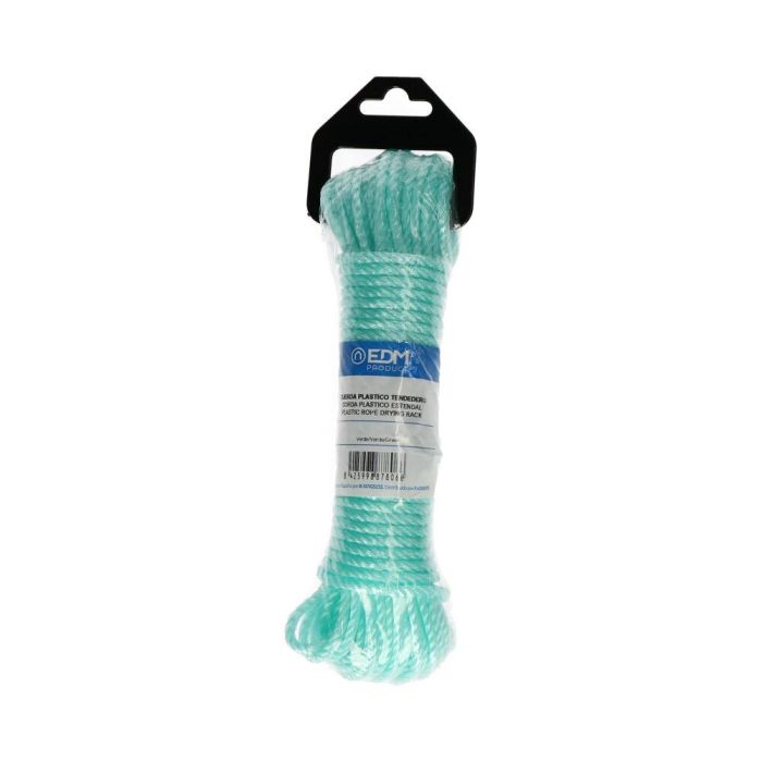 Edm Cuerda de Plástico Verde 4.5 mm x 15 m para Tendederos, Cercados e Industria 1 Edm Cuerda de Plástico Verde 4.5 mm x 15 m para Tendederos, Cercados e Industria 1