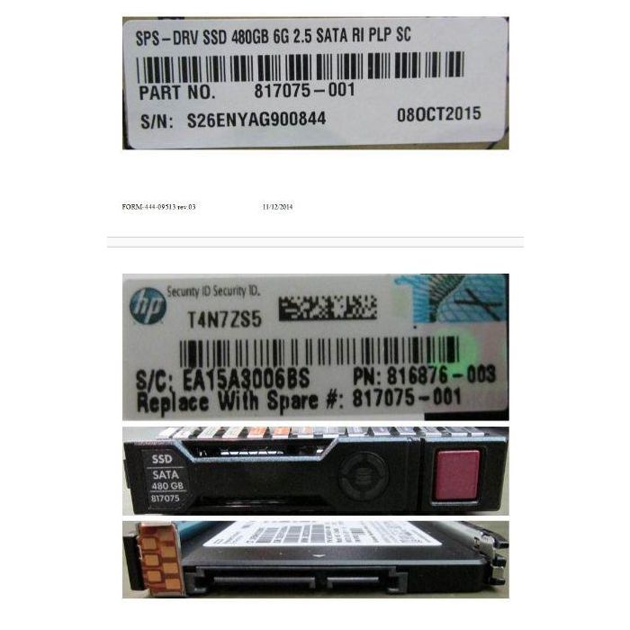 Hewlett Packard Enterprise 480GB, 2.5", SATA III, SFF, RI, SC Disco Duro 1