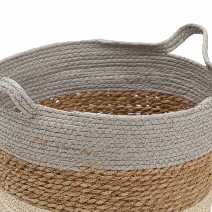 Juego de Cestos Natural Gris Fibra natural 48 x 48 x 42 cm (3 Piezas) 4