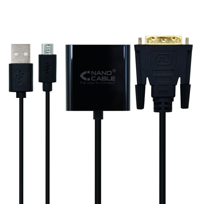Adaptador DVI a VGA NANOCABLE 10.16.2008-BK Negro 2