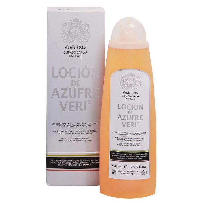Azufre Veri Loción Anticaída Tratamiento Anticaída Cabello Graso y Caspa 750 ml