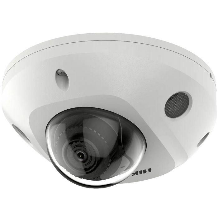 Hikvision Cámara IP Minidomo 6MP AcuSense 2.8mm IR30m WDR H.265+ IK08 IP67 12V/PoE Audio Alarma