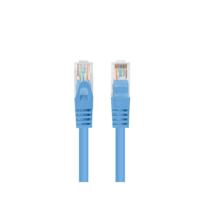 Lanberg Cable de Red Latiguillo Ethernet Cat.6 U/UTP sin apantallamiento 750 cm Azul CCA AWG 26, hasta 250 MHz