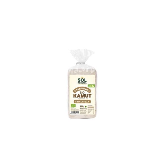 SOLNATURAL Pan de Molde de Kamut Sin Corteza, 300g, Ecológico, con Aceite de Oliva Virgen Extra, Larga Conservación