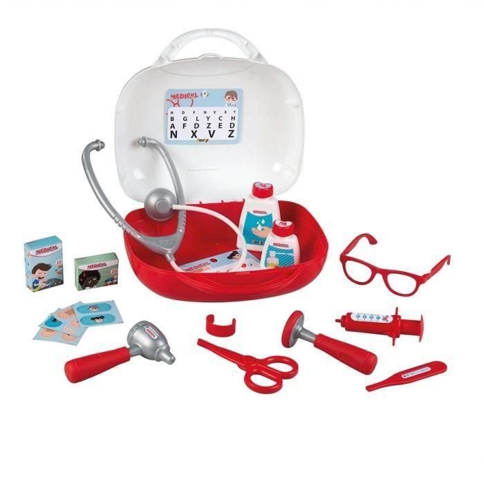 Smoby - Vanity Docteur - Maletín con asa - 15 accesorios incluidos - Hecho en Francia Smoby - Vanity Docteur - Maletín con asa - 15 accesorios incluidos - Hecho en Francia
