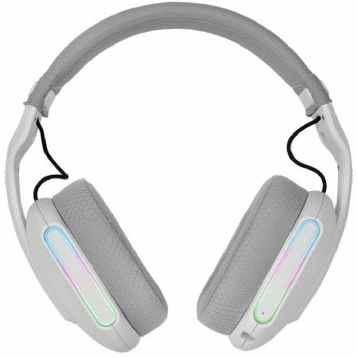 Mars Gaming MHWPROW Auriculares Gaming Inalámbricos Tri-mode (BT 5.3/2.4GHz/Jack 3.5) Sonido 7.1 Micrófono Dual Ultraligeros ARGB Blancos
