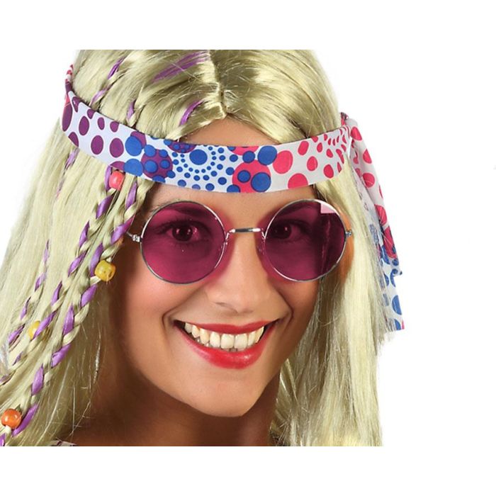 Gafas Redondas Rosas Carnaval Mujer Adulto