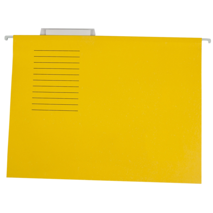 Liderpapel Carpeta Colgante A4 Amarilla Cartulina Kraft 250 g/m² con Visor y Varillas Metálicas 1