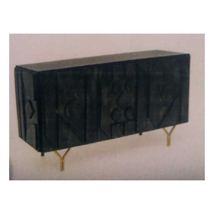 Buffet Moderno DKD Home Decor Negro Dorado 41 x 77 x 145 cm 1
