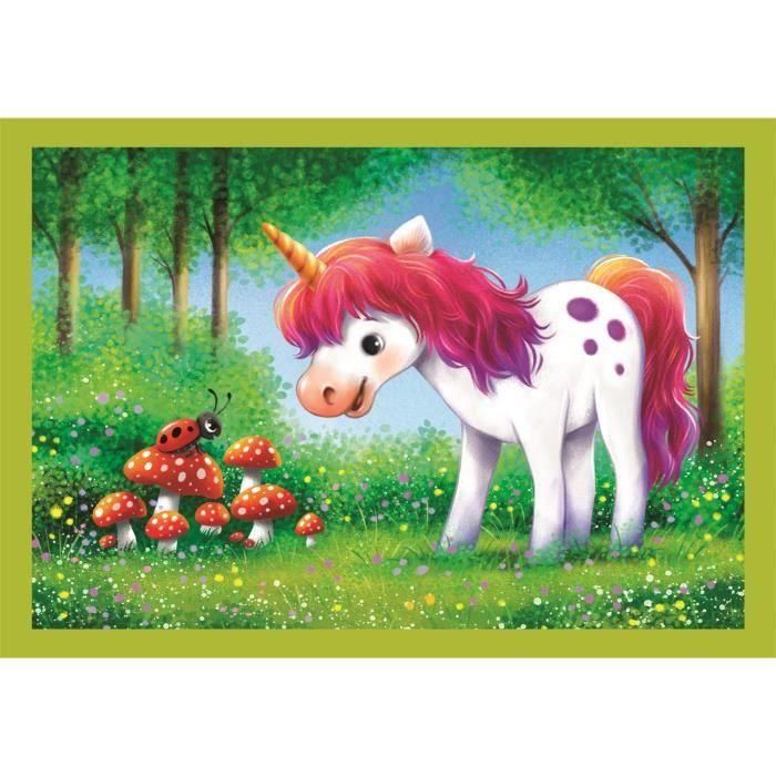 Clementoni CLE8005125217403 Puzzle 4 en 1 Un día con unicornios 4