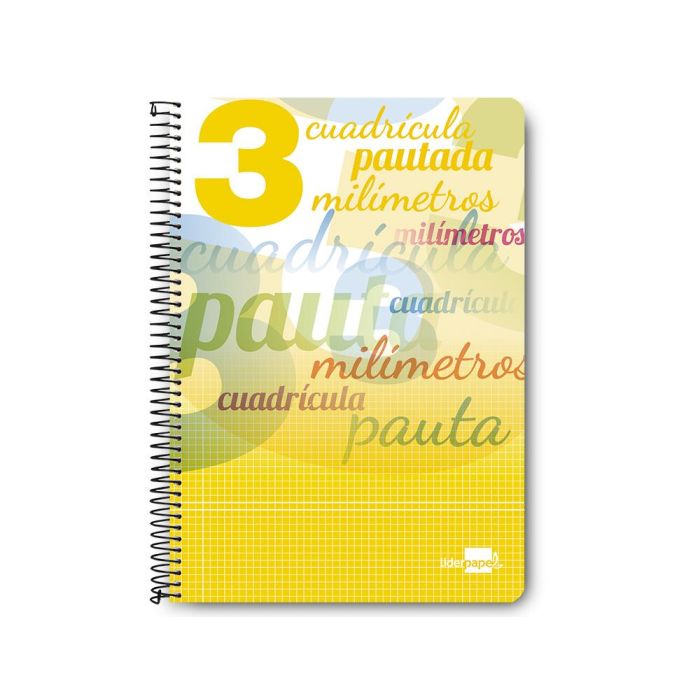 Cuaderno Espiral Liderpapel Folio Pautaguia Tapa Blanda 80H 75 gr Cuadro Pautado 3 mm Con Margen Colores Surtidos 8 unidades 4