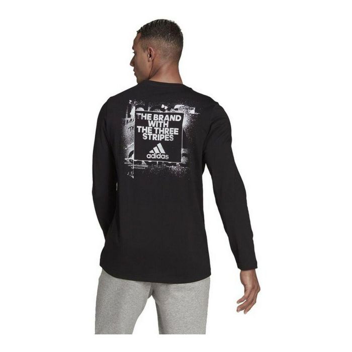 Camiseta de Manga Larga Hombre Adidas Spray Graphic Negro 4 Camiseta de Manga Larga Hombre Adidas Spray Graphic Negro 4