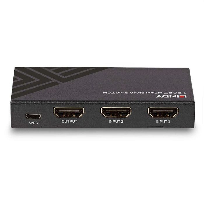 Lindy HDMI 8K60 Switch de 2 Puertos para 2 Dispositivos Fuente a una Pantalla con Auto Switching y Control IR 1