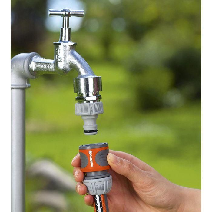 Gardena Conector rápido manguera 1/2" - 5/8", anti UV y anti hielo, polipropileno, gris/naranja 2 Gardena Conector rápido manguera 1/2" - 5/8", anti UV y anti hielo, polipropileno, gris/naranja 2