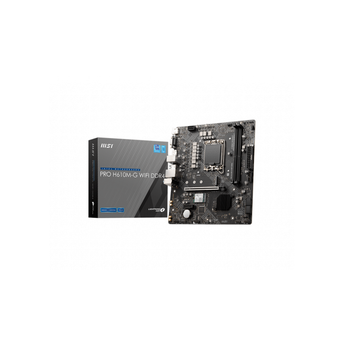 MSI PRO H610M-G WiFi DDR4 Placa Base Intel H610 LGA 1700 Micro ATX con WiFi 5 y Bluetooth 4.2 - 911-7D46-070