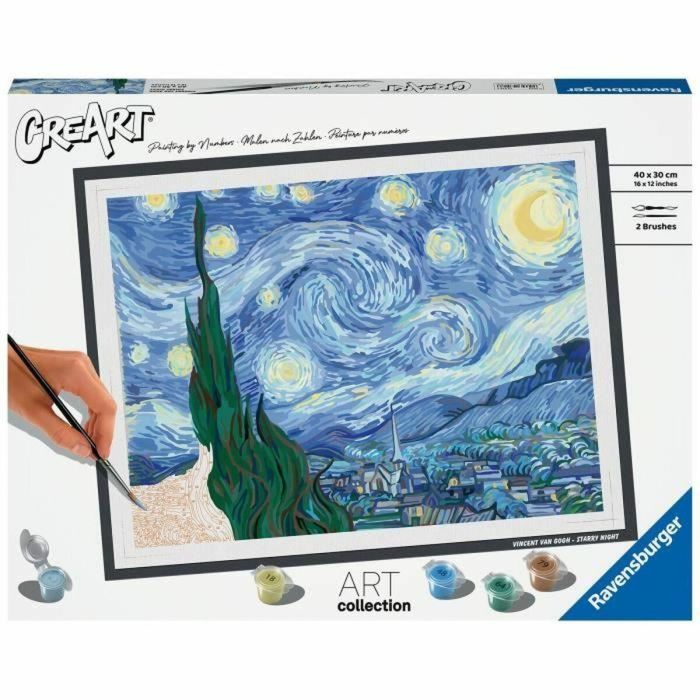 Ravensburger 23518 CreArt Van Gogh: La Noche Estrellada - Pintar por Números Gran Formato 30x40 cm, 14+ años 5 Ravensburger 23518 CreArt Van Gogh: La Noche Estrellada - Pintar por Números Gran Formato 30x40 cm, 14+ años 5