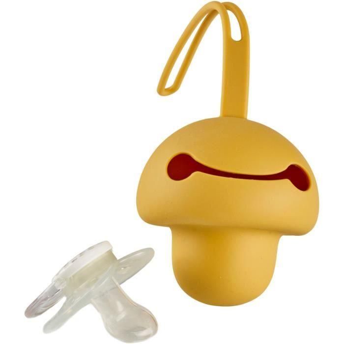 Thermobaby THE3023191810491 Portachupetes de Silicona Amarillo Miel Suave y Sin BPA 3