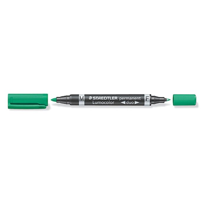 Rotulador permanente Staedtler Lumocolor Duo Verde (10 Unidades) 1