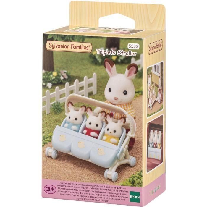 FAMILIAS SYLVANIAN El cochecito triple para niños 3 FAMILIAS SYLVANIAN El cochecito triple para niños 3