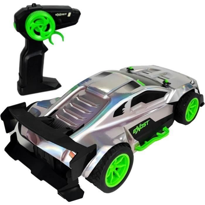 Coche teledirigido - EXOST - Metal cromado 1:14 - 15 km/h - 31 -5 cm - plateado y verde - 5 años 2 Coche teledirigido - EXOST - Metal cromado 1:14 - 15 km/h - 31 -5 cm - plateado y verde - 5 años 2