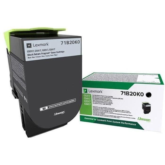 Cartucho de tinta negra LEXMARK - Programa de devolución - Compatible con CS / CX 317, 417, 517 1 Cartucho de tinta negra LEXMARK - Programa de devolución - Compatible con CS / CX 317, 417, 517 1