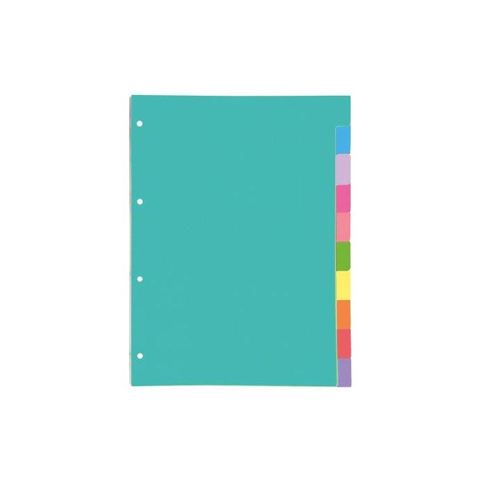 Separadores Oxford Cartulina Strongline A4 10 Pestañas 4 Taladros (10 Colores)