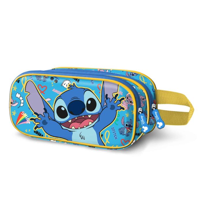 Estuche Portatodo 3D Doble Hello Disney Lilo y Stitch Azul